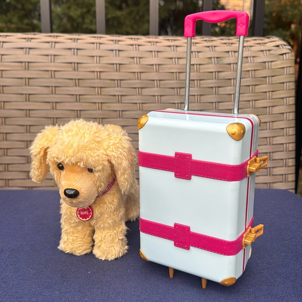 American Girl Doll Suitcase & Honey Dog